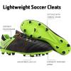 imageDREAM PAIRS Mens Sport Flexible Athletic Lace Up Light Weight Outdoor Cleats Football Soccer ShoesBlackLemonGreenRed