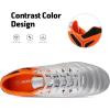 imageDREAM PAIRS Mens Sport Flexible Athletic Lace Up Light Weight Outdoor Cleats Football Soccer ShoesSilverOrangeBlack
