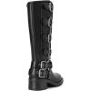 imageDREAM PAIRS Womens Knee High Riding Boots Slip On Motorcycle Boots Square Toe Chunky Heel Fashion Buckles Biker BootsBlackzipper