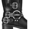 imageDREAM PAIRS Womens Knee High Riding Boots Slip On Motorcycle Boots Square Toe Chunky Heel Fashion Buckles Biker BootsBlackzipper