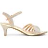 imageDREAM PAIRS Womens Low Kitten Heels Open Round Toe Comfortable Strappy Heels for Daily Casual Dressy Wedding Party Evening SandalsGoldglitter