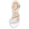 imageDREAM PAIRS Womens Low Kitten Heels Open Round Toe Comfortable Strappy Heels for Daily Casual Dressy Wedding Party Evening SandalsWhitesatin