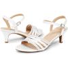 imageDREAM PAIRS Womens Low Kitten Heels Open Round Toe Comfortable Strappy Heels for Daily Casual Dressy Wedding Party Evening SandalsWhitesatin