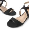 imageDREAM PAIRS Womens Low Wedge Sandals Ankle Strap Heel Sandal Open Toe Wide Dress Summer ShoesBlacknubuck
