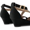 imageDREAM PAIRS Womens Low Wedge Sandals Ankle Strap Heel Sandal Open Toe Wide Dress Summer ShoesBlacknubuck