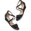 imageDREAM PAIRS Womens Low Wedge Sandals Ankle Strap Heel Sandal Open Toe Wide Dress Summer ShoesBlacknubuck