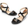 imageDREAM PAIRS Womens Low Wedge Sandals Ankle Strap Heel Sandal Open Toe Wide Dress Summer ShoesBlackpu
