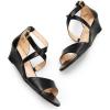 imageDREAM PAIRS Womens Low Wedge Sandals Ankle Strap Heel Sandal Open Toe Wide Dress Summer ShoesBlackpu