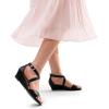 imageDREAM PAIRS Womens Low Wedge Sandals Ankle Strap Heel Sandal Open Toe Wide Dress Summer ShoesBlackpu