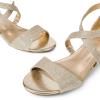 imageDREAM PAIRS Womens Low Wedge Sandals Ankle Strap Heel Sandal Open Toe Wide Dress Summer ShoesGold