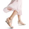 imageDREAM PAIRS Womens Low Wedge Sandals Ankle Strap Heel Sandal Open Toe Wide Dress Summer ShoesGold