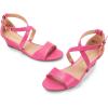 imageDREAM PAIRS Womens Low Wedge Sandals Ankle Strap Heel Sandal Open Toe Wide Dress Summer ShoesHot Pinkpu