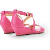 imageDREAM PAIRS Womens Low Wedge Sandals Ankle Strap Heel Sandal Open Toe Wide Dress Summer ShoesHot Pinkpu