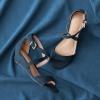 imageDREAM PAIRS Womens Low Wedge Sandals Ankle Strap Heel Sandal Open Toe Wide Dress Summer ShoesNavy Suede