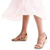 imageDREAM PAIRS Womens Low Wedge Sandals Ankle Strap Heel Sandal Open Toe Wide Dress Summer ShoesNudepat1