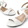 imageDREAM PAIRS Womens Low Wedge Sandals Ankle Strap Heel Sandal Open Toe Wide Dress Summer ShoesWhitepu