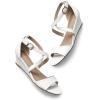 imageDREAM PAIRS Womens Low Wedge Sandals Ankle Strap Heel Sandal Open Toe Wide Dress Summer ShoesWhitepu