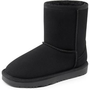 imageDREAM PAIRS Girls Boys Boots Kids Faux Fur Lined Winter Snow FuzzyClassic Kids Mid BootAll Black