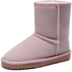 imageDREAM PAIRS Girls Boys Boots Kids Faux Fur Lined Winter Snow FuzzyClassic Kids Mid BootPink