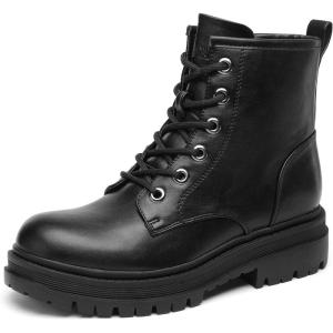 imageDREAM PAIRS Laceup Combat Boots Ankle Booties for WomenBlack