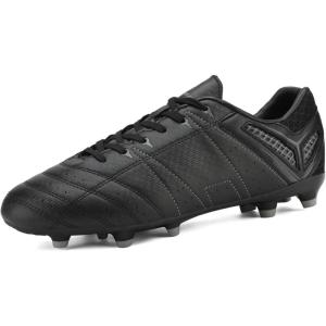 imageDREAM PAIRS Mens Sport Flexible Athletic Lace Up Light Weight Outdoor Cleats Football Soccer ShoesBlackGrey