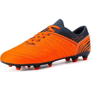 imageDREAM PAIRS Mens Sport Flexible Athletic Lace Up Light Weight Outdoor Cleats Football Soccer ShoesOrangeNavy