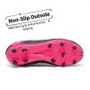 imageDREAM PAIRS Boys Girls Soccer Football Cleats Shoes for Little KidBig KidBlackFuchsiaLightGrey
