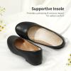 imageDREAM PAIRS Girls Dress Shoes Slip on Ballerina Flats for WeddingPartyBlackPu