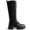 imageDREAM PAIRS Knee High Boots Women Fashion Combat Boots Chunky Platform Lace Up Lug Sole Boots For WomenBlackKnitting
