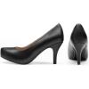 imageDREAM PAIRS Tiffany Womens Classic Elegant Versatile Low Stiletto Heel Dress Platform Pumps ShoesBlackpu