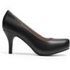 imageDREAM PAIRS Tiffany Womens Classic Elegant Versatile Low Stiletto Heel Dress Platform Pumps ShoesBlackpu