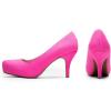 imageDREAM PAIRS Tiffany Womens Classic Elegant Versatile Low Stiletto Heel Dress Platform Pumps ShoesFuchsiaSuede