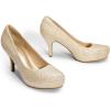 imageDREAM PAIRS Tiffany Womens Classic Elegant Versatile Low Stiletto Heel Dress Platform Pumps ShoesGold