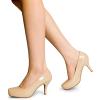 imageDREAM PAIRS Tiffany Womens Classic Elegant Versatile Low Stiletto Heel Dress Platform Pumps ShoesNudePat