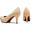 imageDREAM PAIRS Tiffany Womens Classic Elegant Versatile Low Stiletto Heel Dress Platform Pumps ShoesNudeSuede