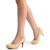 imageDREAM PAIRS Tiffany Womens Classic Elegant Versatile Low Stiletto Heel Dress Platform Pumps ShoesNudeSuede