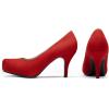 imageDREAM PAIRS Tiffany Womens Classic Elegant Versatile Low Stiletto Heel Dress Platform Pumps ShoesRed