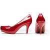 imageDREAM PAIRS Tiffany Womens Classic Elegant Versatile Low Stiletto Heel Dress Platform Pumps ShoesRedPat