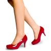 imageDREAM PAIRS Tiffany Womens Classic Elegant Versatile Low Stiletto Heel Dress Platform Pumps ShoesRedPat