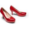 imageDREAM PAIRS Tiffany Womens Classic Elegant Versatile Low Stiletto Heel Dress Platform Pumps ShoesRedPat