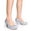 imageDREAM PAIRS Tiffany Womens Classic Elegant Versatile Low Stiletto Heel Dress Platform Pumps ShoesSilver