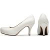 imageDREAM PAIRS Tiffany Womens Classic Elegant Versatile Low Stiletto Heel Dress Platform Pumps ShoesWhitePu