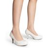 imageDREAM PAIRS Tiffany Womens Classic Elegant Versatile Low Stiletto Heel Dress Platform Pumps ShoesWhitePu