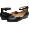 imageDREAM PAIRS Womens Dress Flats Ballet Low Wedge Round Toe Ankle Strap Comfortable Casual Flats ShoesBlackPu1
