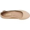 imageDREAM PAIRS Womens Dress Flats Ballet Low Wedge Round Toe Ankle Strap Comfortable Casual Flats ShoesNude Nubuck