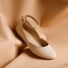 imageDREAM PAIRS Womens Dress Flats Ballet Low Wedge Round Toe Ankle Strap Comfortable Casual Flats ShoesNude Nubuck
