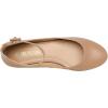 imageDREAM PAIRS Womens Dress Flats Ballet Low Wedge Round Toe Ankle Strap Comfortable Casual Flats ShoesNude Pu