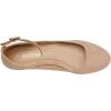 imageDREAM PAIRS Womens Dress Flats Ballet Low Wedge Round Toe Ankle Strap Comfortable Casual Flats ShoesNude Suede