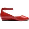 imageDREAM PAIRS Womens Dress Flats Ballet Low Wedge Round Toe Ankle Strap Comfortable Casual Flats ShoesRedpu