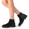 imageDREAM PAIRS Womens Low Heel Chelsea Ankle Boots Fashion Slip On Elastic Fall Booties ShoesBlacksuede